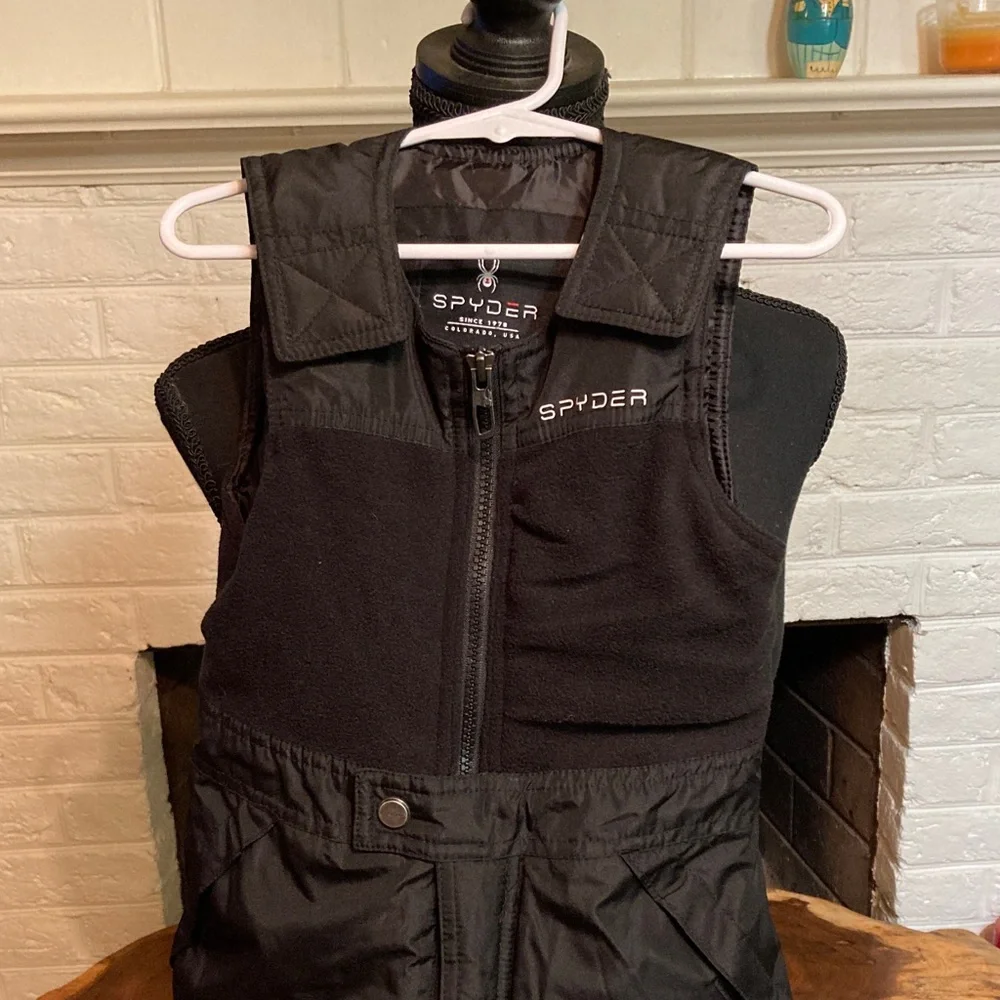 Spyder Black Kids Insulated Ski Bib 4T new condition
